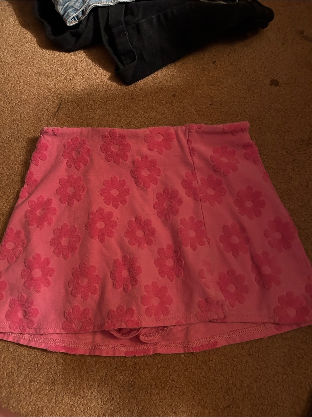 American Eagle Outfitters Pink Floral Textured Skort